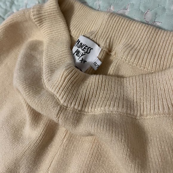 Princess Polly Knit Cream Wide Leg Sweats - Picture 2 of 3